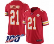 Men's Kansas City Chiefs #21 Bashaud Breeland Red Team Color Vapor Untouchable Limited Player 100th Season Football Jersey
