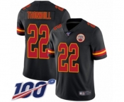 Men's Kansas City Chiefs #22 Juan Thornhill Limited Black Rush Vapor Untouchable 100th Season Football Jersey