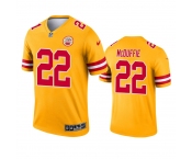 Men's Kansas City Chiefs #22 Trent McDuffie Stitched Gold Inverted Legend Jersey