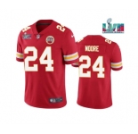 Men's Kansas City Chiefs #24 Skyy Moore Red Super Bowl LVII Patch Vapor Untouchable Limited Stitched Jersey