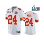 Men's Kansas City Chiefs #24 Skyy Moore White Super Bowl LVII Patch Vapor Untouchable Limited Stitched Jersey