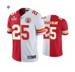 Men's Kansas City Chiefs #25 Clyde Edwards-Helaire Red White 2021 Super Bowl LV Vapor Limited Stitched Football Jersey