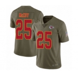 Men's Kansas City Chiefs #25 LeSean McCoy Limited Olive 2017 Salute to Service Football Jersey