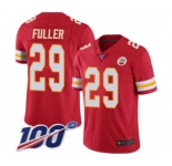Men's Kansas City Chiefs #29 Kendall Fuller Red Team Color Vapor Untouchable Limited Player 100th Season Football Jersey