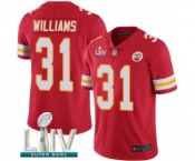 Men's Kansas City Chiefs #31 Darrel Williams Red Team Color Vapor Untouchable Limited Player Super Bowl LIV Bound Football Jersey