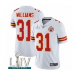 Men's Kansas City Chiefs #31 Darrel Williams White Vapor Untouchable Limited Player Super Bowl LIV Bound Football Jersey