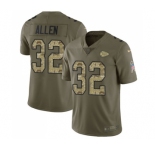 Men's Kansas City Chiefs #32 Marcus Allen Limited Olive Camo 2017 Salute to Service Football Jersey