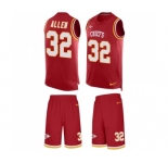 Men's Kansas City Chiefs #32 Marcus Allen Limited Red Tank Top Suit Football Jersey