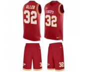 Men's Kansas City Chiefs #32 Marcus Allen Limited Red Tank Top Suit Football Jersey