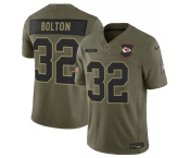 Men's Kansas City Chiefs #32 Nick Bolton Olive 2025 Salute to Service Limited Football Stitched Jersey