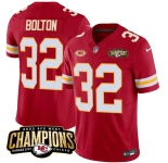 Men’s Kansas City Chiefs #32 Nick Bolton Red 2023 F.U.S.E. AFC West Champions With NKH Patch Vapor Untouchable Limited Football Stitched Jersey