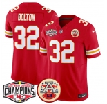 Men's Kansas City Chiefs #32 Nick Bolton Red F.U.S.E. 2024 AFC West Division Champions Vapor Limited Stitched Football Jersey