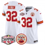 Men's Kansas City Chiefs #32 Nick Bolton White F.U.S.E. 2024 AFC West Division Champions Vapor Limited Stitched Football Jersey