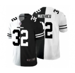 Men's Kansas City Chiefs #32 Tyrann Mathieu Black V White Peace Split Vapor Untouchable Limited Football Jersey