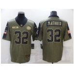 Men's Kansas City Chiefs #32 Tyrann Mathieu Nike Olive 2021 Salute To Service Limited Player Jersey