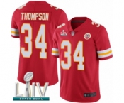 Men's Kansas City Chiefs #34 Darwin Thompson Red Team Color Vapor Untouchable Limited Player Super Bowl LIV Bound Football Jersey