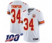 Men's Kansas City Chiefs #34 Darwin Thompson White Vapor Untouchable Limited Player 100th Season Football Jersey