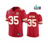 Men's Kansas City Chiefs #35 Jaylen Watson Red Super Bowl LVII Patch Vapor Untouchable Limited Stitched Jersey