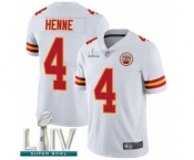 Men's Kansas City Chiefs #4 Chad Henne White Vapor Untouchable Limited Player Super Bowl LIV Bound Football Jersey