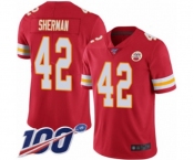 Men's Kansas City Chiefs #42 Anthony Sherman Red Team Color Vapor Untouchable Limited Player 100th Season Football Jersey