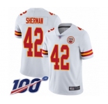 Men's Kansas City Chiefs #42 Anthony Sherman White Vapor Untouchable Limited Player 100th Season Football Jersey
