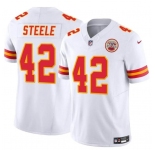 Men's Kansas City Chiefs #42 Carson Steele White 2023 F.U.S.E. Vapor Untouchable Limited Football Stitched Jersey
