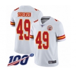 Men's Kansas City Chiefs #49 Daniel Sorensen White Vapor Untouchable Limited Player 100th Season Football Jersey