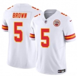 Men’s Kansas City Chiefs #5 Hollywood Brown White 2023 F.U.S.E Vapor Untouchable Limited Football Stitched Jersey