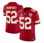 Men’s Kansas City Chiefs #52 Creed Humphrey Red 2024 F.U.S.E. Super Bowl LVIII Patch Vapor Untouchable Limited Football Stitched Jersey