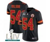 Men's Kansas City Chiefs #54 Damien Wilson Limited Black Rush Vapor Untouchable Super Bowl LIV Bound Football Jersey