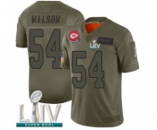 Men's Kansas City Chiefs #54 Damien Wilson Limited Olive 2019 Salute to Service Super Bowl LIV Bound Football Jersey