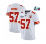 Men’s Kansas City Chiefs #57 Orlando Brown White Super Bowl LVII Patch Vapor Untouchable Limited Stitched Jersey