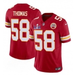 Men’s Kansas City Chiefs #58 Derrick Thomas Red 2024 F.U.S.E. Super Bowl LVIII Patch Vapor Untouchable Limited Football Stitched Jersey