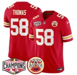 Men's Kansas City Chiefs #58 Derrick Thomas Red F.U.S.E. 2024 AFC West Division Champions Vapor Limited Stitched Football Jersey