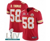 Men's Kansas City Chiefs #58 Derrick Thomas Red Team Color Vapor Untouchable Limited Player Super Bowl LIV Bound Football Jersey