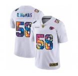 Men's Kansas City Chiefs #58 Derrick Thomas White Multi-Color 2020 Football Crucial Catch Limited Football Jersey
