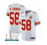 Men's Kansas City Chiefs #58 Derrick Thomas White Vapor Untouchable Limited Player Super Bowl LIV Bound Football Jersey