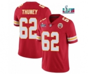 Men’s Kansas City Chiefs #62 Joe Thuney Red Super Bowl LVII Patch Vapor Untouchable Limited Stitched Jersey