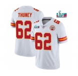 Men’s Kansas City Chiefs #62 Joe Thuney White Super Bowl LVII Patch Vapor Untouchable Limited Stitched Jersey