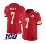 Men's Kansas City Chiefs #7 Harrison Butker Red Team Color Vapor Untouchable Limited Player 100th Season Football Jersey