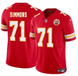 Men’s Kansas City Chiefs #71 Josh Simmons Red 2025 Draft F.U.S.E. Vapor Untouchable Limited Football Stitched Jersey
