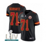 Men's Kansas City Chiefs #71 Mitchell Schwartz Limited Black Rush Vapor Untouchable Super Bowl LIV Bound Football Jersey