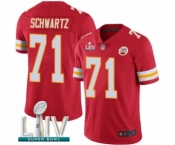 Men's Kansas City Chiefs #71 Mitchell Schwartz Red Team Color Vapor Untouchable Limited Player Super Bowl LIV Bound Football Jersey