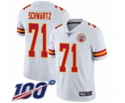 Men's Kansas City Chiefs #71 Mitchell Schwartz White Vapor Untouchable Limited Player 100th Season Football Jersey