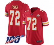 Men's Kansas City Chiefs #72 Eric Fisher Red Team Color Vapor Untouchable Limited Player 100th Season Football Jersey