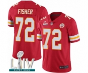Men's Kansas City Chiefs #72 Eric Fisher Red Team Color Vapor Untouchable Limited Player Super Bowl LIV Bound Football Jersey