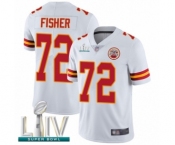 Men's Kansas City Chiefs #72 Eric Fisher White Vapor Untouchable Limited Player Super Bowl LIV Bound Football Jersey