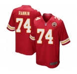 Men's Kansas City Chiefs #74 Martinas Rankin Game Red Team Color Football Jersey