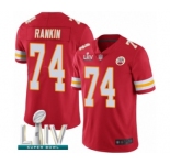 Men's Kansas City Chiefs #74 Martinas Rankin Red Team Color Vapor Untouchable Limited Player Super Bowl LIV Bound Football Jersey