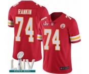 Men's Kansas City Chiefs #74 Martinas Rankin Red Team Color Vapor Untouchable Limited Player Super Bowl LIV Bound Football Jersey
